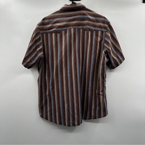 Vintage Wrangler Striped Pearl Snap Button Down Short Sleeve Wrancher Shirt - Picture 4 of 8